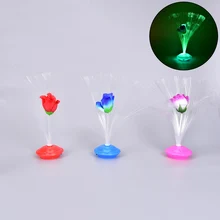 1 шт. Красочный Светодиодный светильник для украшения из оптического волокна цветок Роза Ваза Цветок ночной Светильник