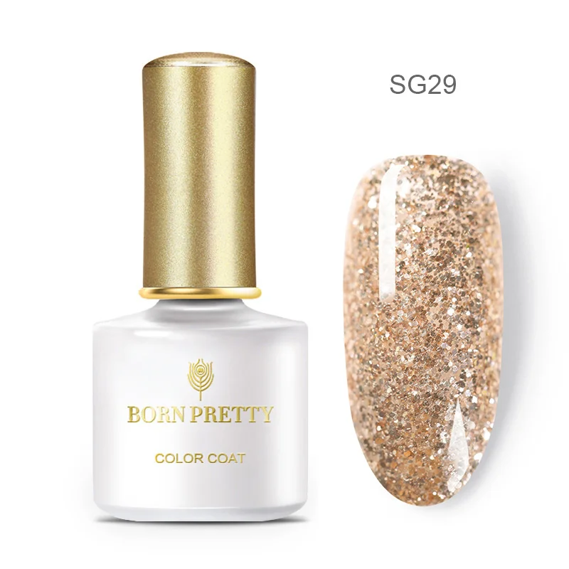 BORN PRETTY 6 мл Блестящие Блестки гель для ногтей голографический лак УФ светодиодный гель розовый золотой серебряный Перманентный отмачиваемый гель лак - Цвет: BP-SG29