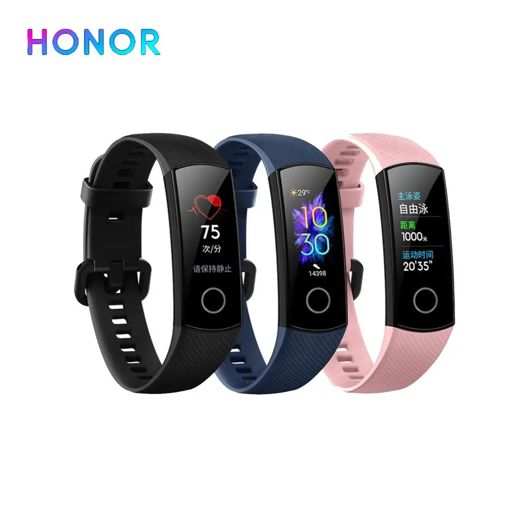 Huawei Honor band 5 смарт браслет с кислородом крови Смарт часы AMOLED huawei сердцебиение ftness