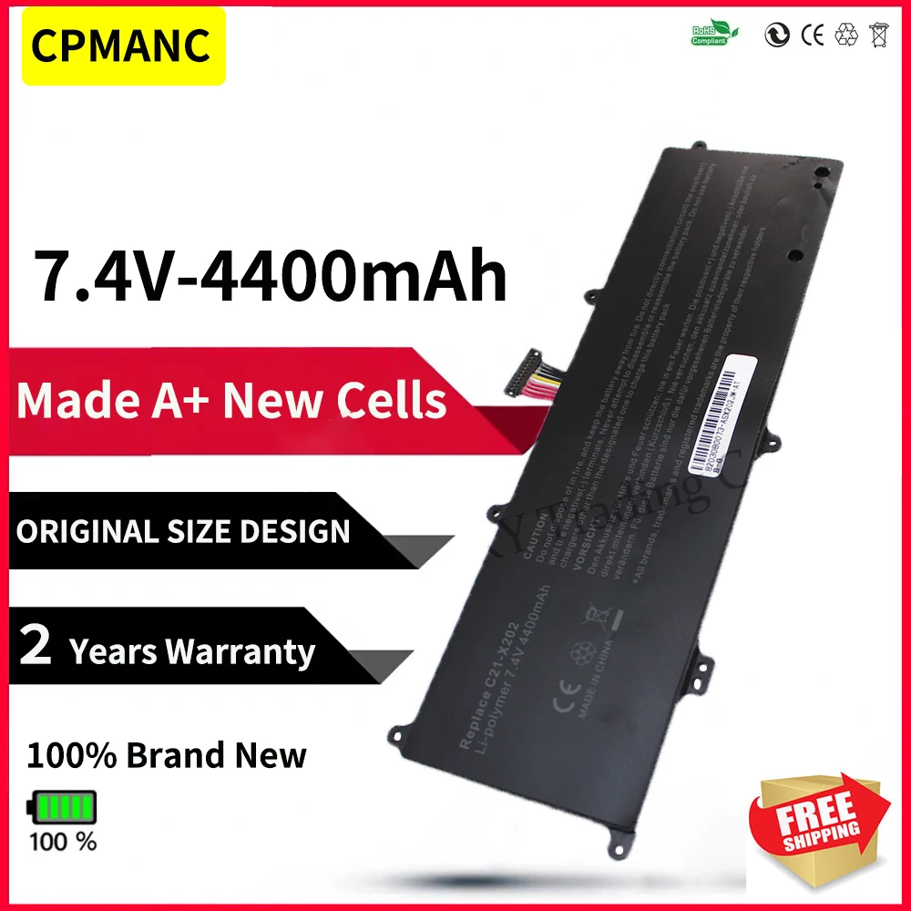 Аккумулятор CPMANC 4400 мАч для Asus VivoBook S200 S200E X202 X202E X201 X201E | Компьютеры и офис