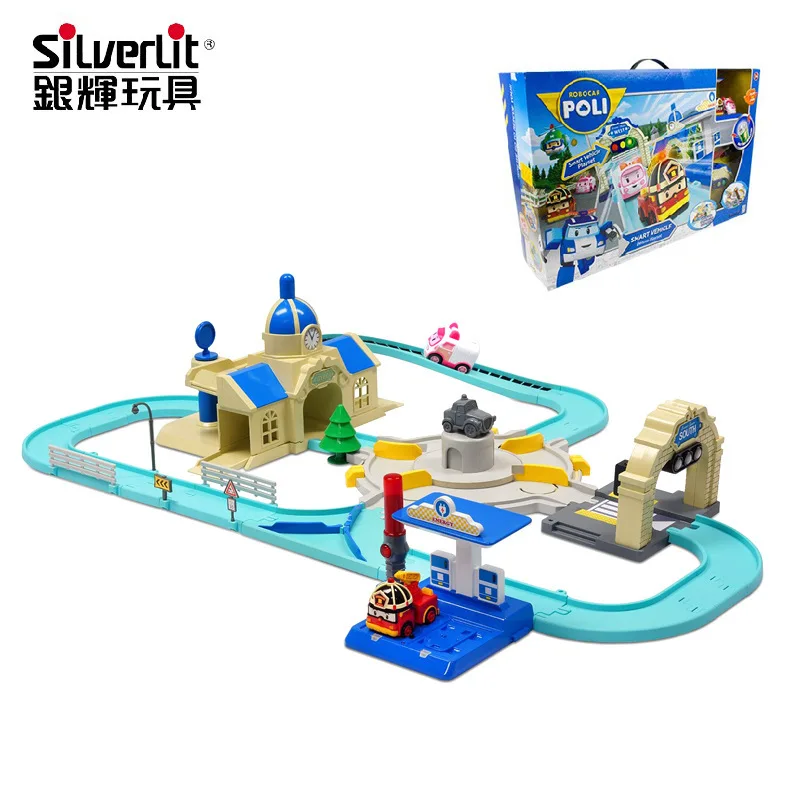 

Silverlit CHILDREN'S Toy Poli Perley Police Car Camera Track Car Smart City Hall Camera Track Luxury Gift Box