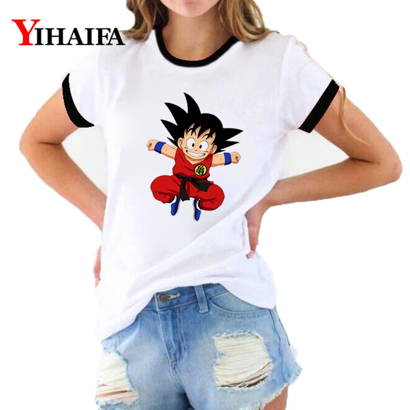 

YIHAIFA 3D Print Kid Goku Cartoon Graphic Tees Women Short Sleeve Dragon Ball Z T Shirts Casual Tops