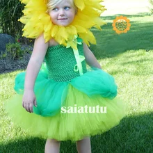 Novlety/платье с цветочным принтом и подсолнухами на Рождество, Год, день рождения, Детские вечерние платья-пачки для девочек, одежда для выступлений