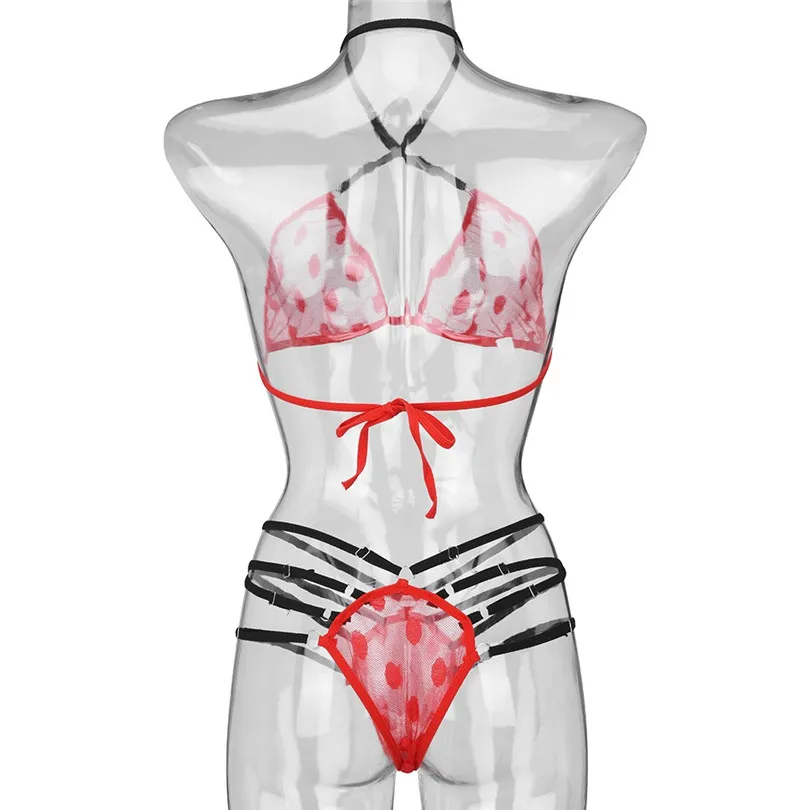 Mesh Sexy Bra Set Red Erotic Lingerie For Women Wireless Bra Panty Underwear Set S-XL Soutien Gorge Sexy Erotique 30NOV511