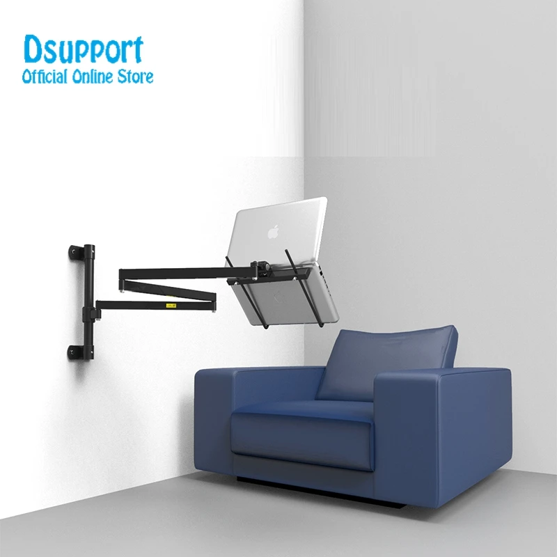 Support Mural Pliable Pour Ordinateur Portable 1317 Pouces, Bras À Ressort Mécanique Ultra Long