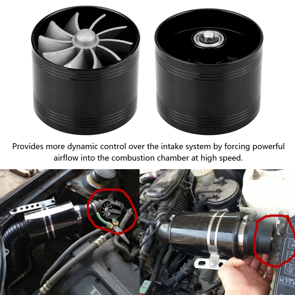 

64mm Free Shipping F1-Z Double Turbine Turbo Charger Air Intake Gas Fuel Saver Fan Car Supercharger