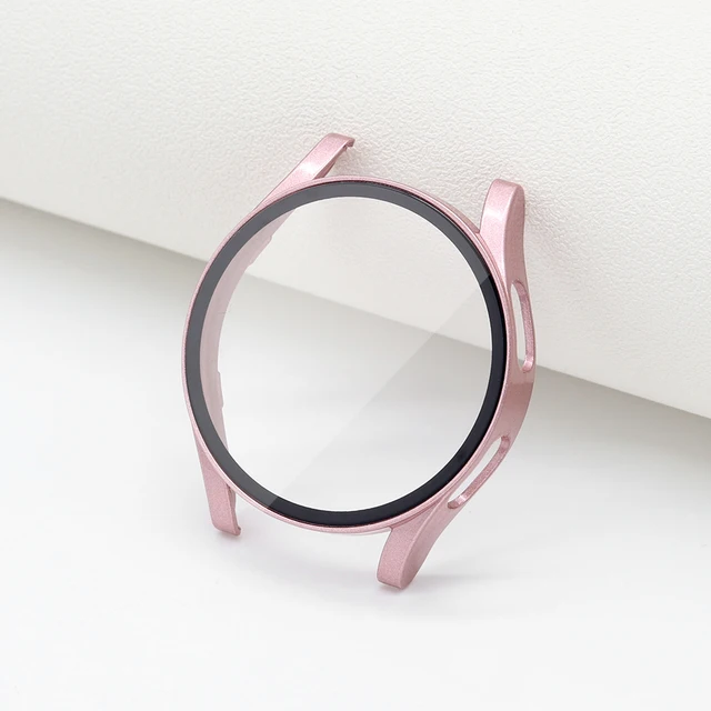 Case+Glass Cover for Samsung Galaxy Watch 4 40mm 44mm PC Matte Case Protective Bumper Shell Watch Accessories 2021 New Rose Gold