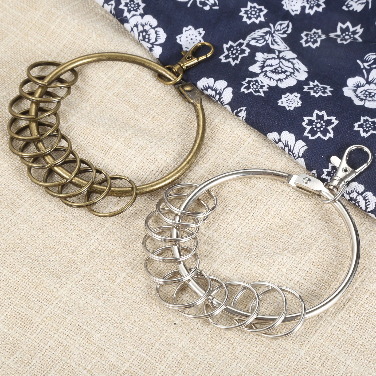 Vintage Key Rings Bronze Large Round Hoop Key Ring Organizer with Lobster  Clasp for Multiple Key 8.5cm - AliExpress