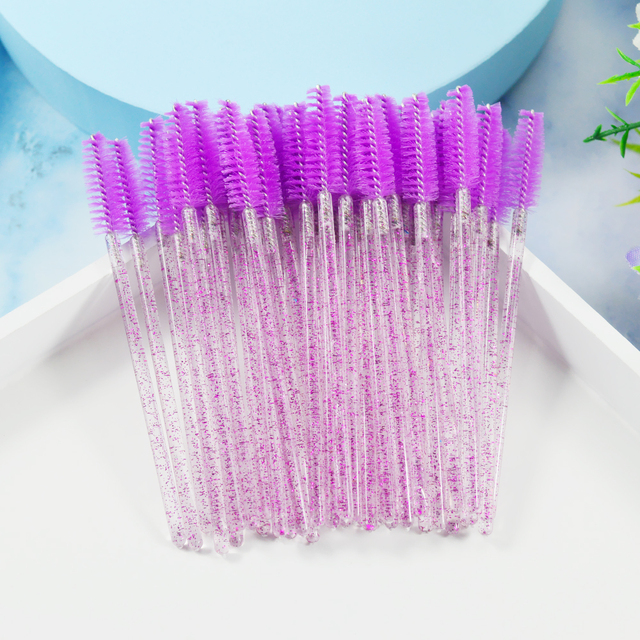 New Good Quality Disposable 50 Pcs/Pack Eyelash Eye Lash Makeup Brush Mini Mascara Wands Brush Eyelash Extension Tool
