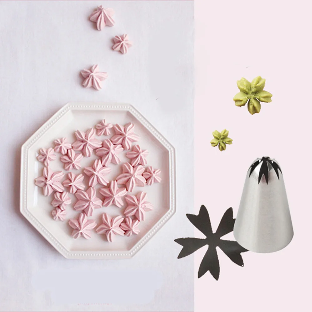 

#2F Cherry Blossoms Piping Nozzle Cake Decorating Drop Flowers Cream Pastry Cupcake Cookies Sakura Icing Pastry Tip