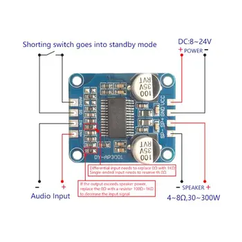 

DY-AP3001 DC12V 2A 2x15W Bluetooth Amplifier Module Digital Audio Board Class D Channel Power Amplifier For Yamaha