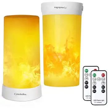 

LED Flame Effect Light CymerkeBox USB Rechargeable Battery Operated Flame Lamp Fireplace Light with Remote & Timer Waterproof