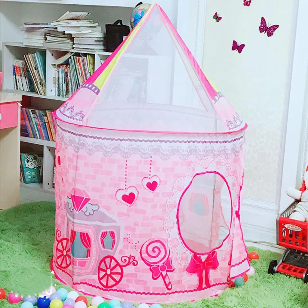 Pink Folding Kids Space Capsule Playtent Fantasy Indoors/Outdoors Playset Beach Toys Cute Ornaments Home Kindergarten