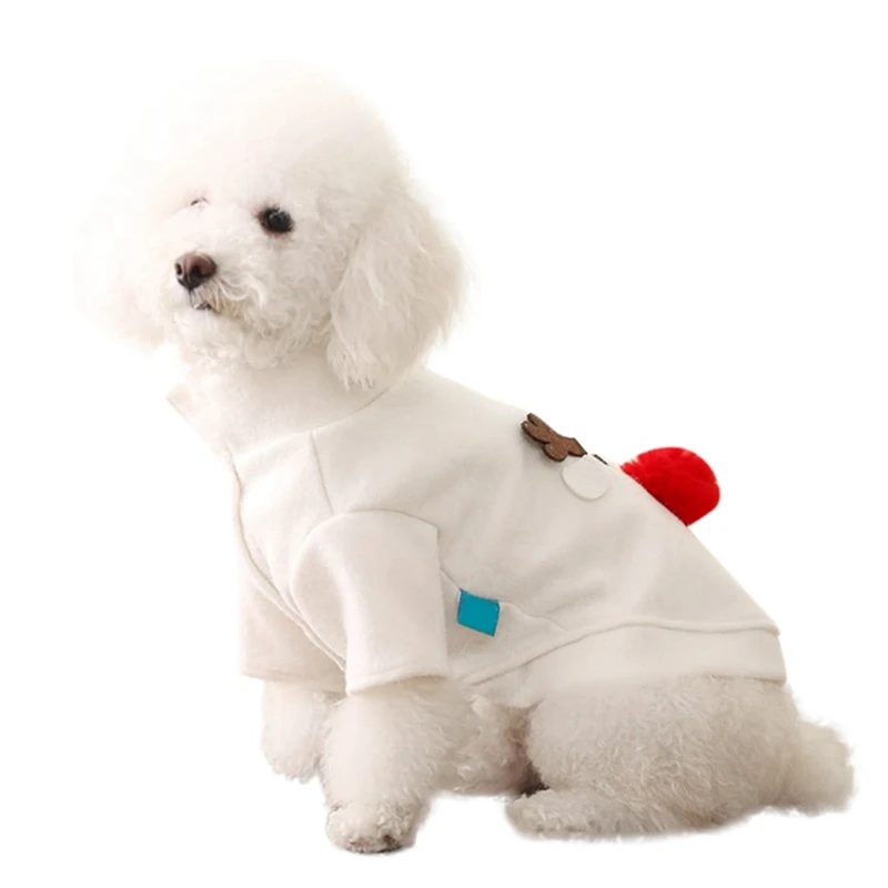 Рождественский костюм для косплея собака белая Осенняя собака олень 2 ноги праздничная одежда наряд французское платьице для бульдога до