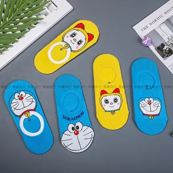 

Doraemon Women Thin Sock Cartoon Ladies Boat Socks Patchwork Unisex Anime Casual Cotton Sox Girl Spring Trendy Fashion Skarpetki