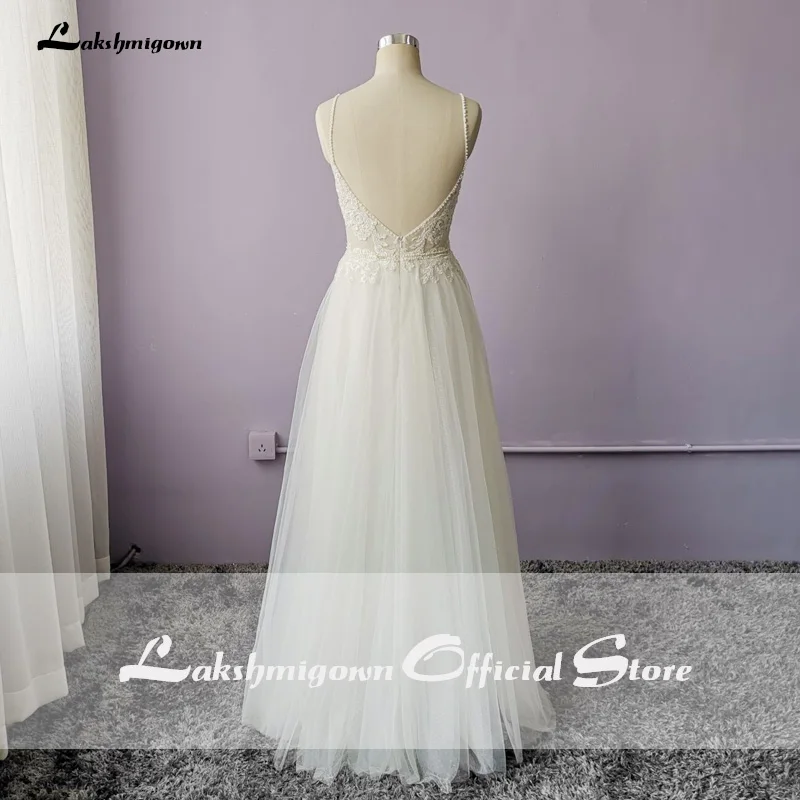 Lakshmigown, сексуальные свадебные платья с открытой спиной,, кружевное пляжное свадебное платье, vestido de noiva mariage gelinlik abiti da sposa