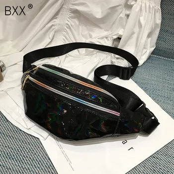 

[BXX] Crossbody Bag For Women 2020 Spring Personality All-match Laser Chest Waist Packs Ladies Small Bags Female Travel HK574
