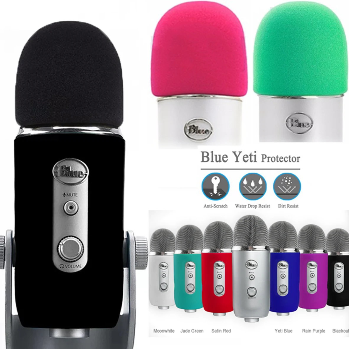 Кремниевый защитный гель пыленепроницаемый телефон ветровое стекло для Blue Yeti Pro