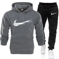 Outono inverno das mulheres dos homens hoodies calças ternos conjuntos unissex velo sweatshirts vestuário de treino S 3XL