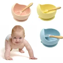 

Baby silicone tableware Powerful suction cup Children's suction bowl bowl spoon Baby supplement cup food Children's bowl se G1R5