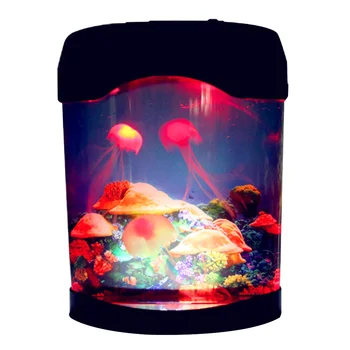 

Color Changing Mood USB Connection Night Electric Mini Aquarium Bedroom Fish Tank Restaurants Jellyfish Lamp Hotel Home Decor