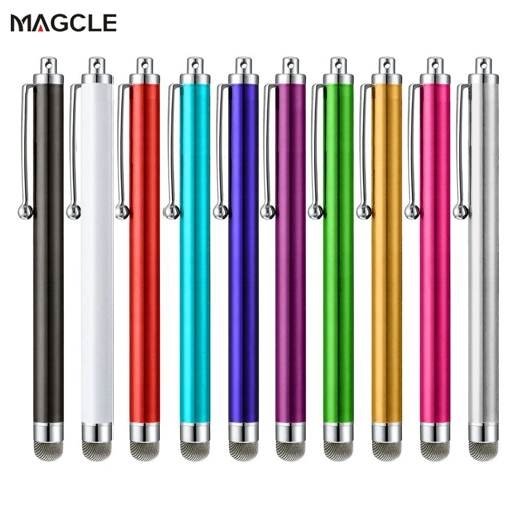 

10Pcs/Set Mesh Fiber Capacitive Stylus Pen Metal Touch Screen Pens for All Capacitive screen Smart Phone Tablet Drop Shipping
