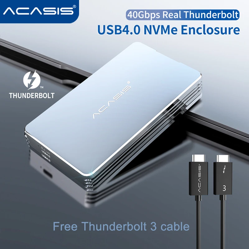 Acase Thunderbolt 3 Usb 4.0 Mobile M.2 Nvme Custodia 40Gbps Tipo C Interfaccia Compatibile Con Usb 4/ 3.2/3.1/3.0