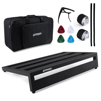 

ammoon Large Guitar Effect Pedal Board Pedalboard Aluminum Alloy with Carry Bag Capo 4pcs Picks Fixing Tapes Guitar Accessories