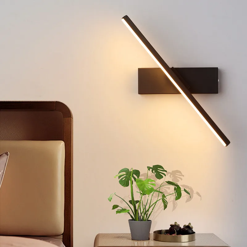 

LED wall light personality bedroom bedside lamp Nordic modern minimalist creative stair aisle living room revolve wall lamp