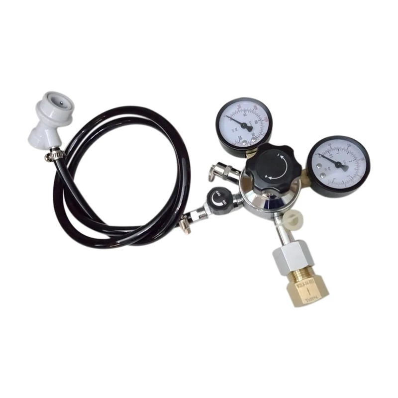 

New Home Brew Beer Gas Line Assembly, 5/16 inch PVC Gas Carbonation Hose,W21.8 Co2 Regulator with Convert Adapter for Co2 Gas Bo