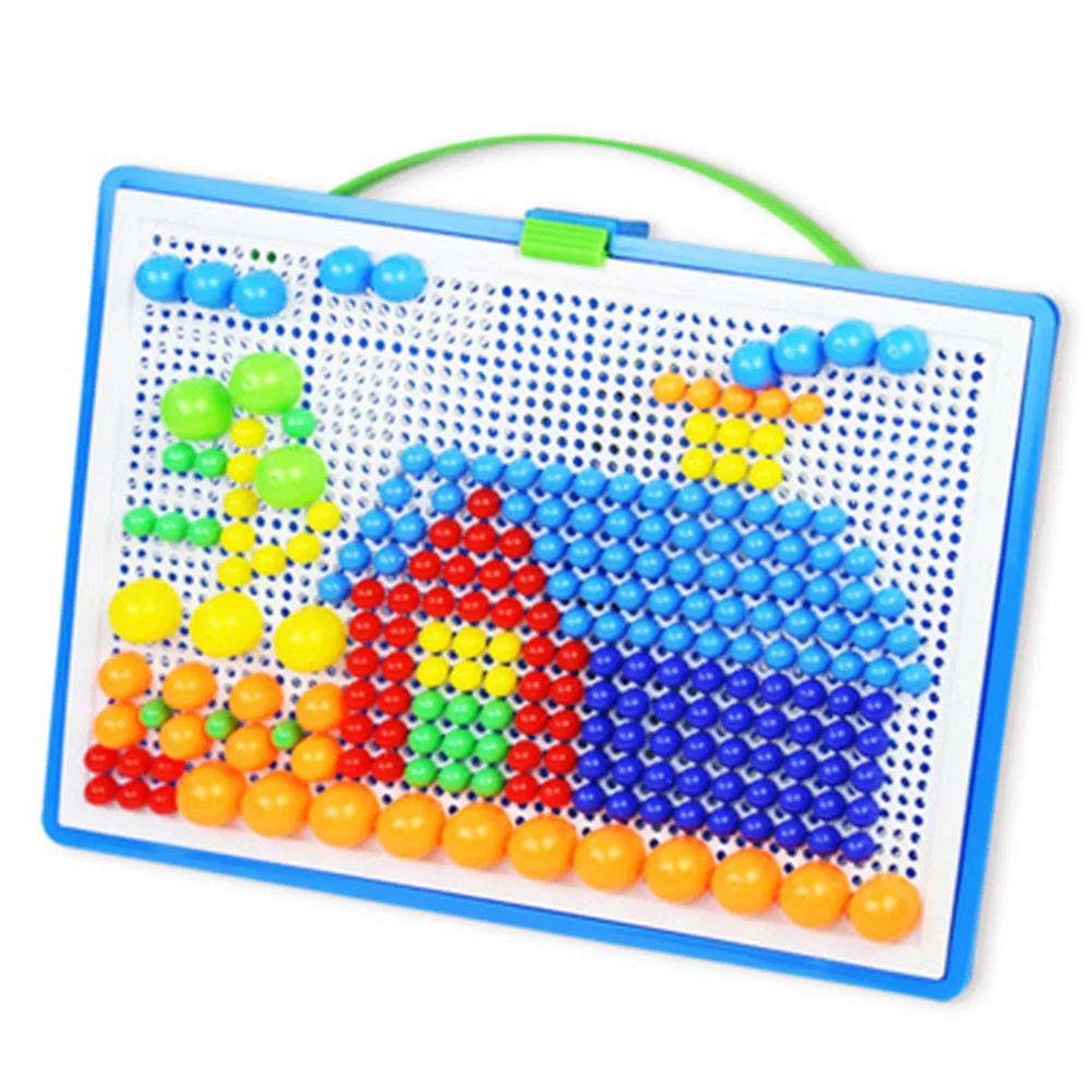 

Mosaic Pegboard Kids Educational Toy 296pcs Mushroom Nails Jigsaw Puzzles Learning Toys PI669