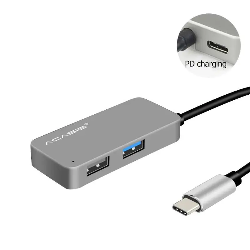 Acasis AM-MPU3 док-станция type C концентратор компьютера USB Высокоскоростной разветвитель 5 Гбит/с 3 порта концентратор адаптер конвертер для MacBook