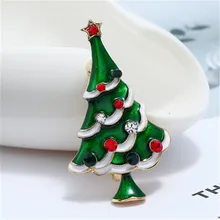 Рождественская брошь в виде дерева Изысканная универсальная глазурь с бриллиантами Рождественский подарок ювелирные изделия Новогодние украшения из ткани аксессуары