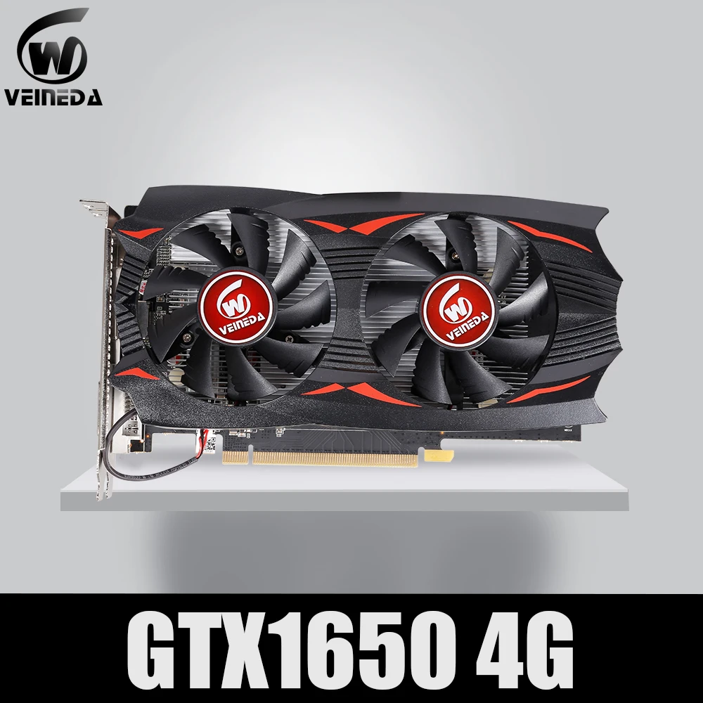 Видеокарта VEINEDA gtx 1650 4 Гб 128 бит 8004 МГц GDDR5 PCI Express X16 HDMI DVI DP gtx1650 для игр nVIDIA