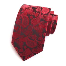 Мужской Жаккардовый тканый цветочный галстук с узором пейсли для свадебной вечеринки, праздника, элегантный галстук со стрелкой на шею из полиэстера, 8 см, облегающий галстук в деловом стиле, подарок, галстук