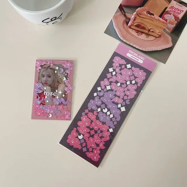 1Pc Gradient Ribbon Star Decoration Laser Stickers Scrapbooking Hand Account Kawaii Stationery Korean Sticker School Suppliesr 1Pc Laser stickers D