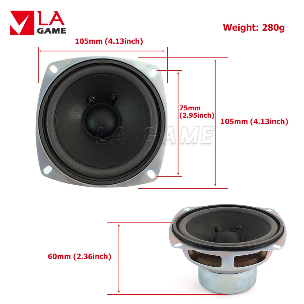 2 pcs of good quality4"  speaker for arcade game machine parts/machine accessory 