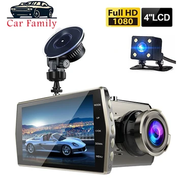 

Car Family Dash Cam Dual Lens Car DVR Camera FHD 1080P 4" IPS Front+Rear Night Vision Video Recorder G-sensor Parking Monitor