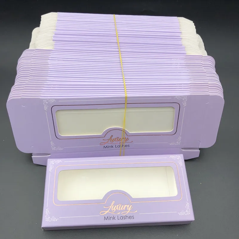 Mikiwi накладных ресниц Лаванда упаковка картонная коробка розовый логотип 3d норковые ресницы Голография коробки пустая коробка