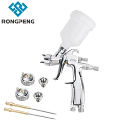 RONGPENG pistolet de pulvérisation industriel de haute qualité de 1.0mm + Kit d'aiguille de capuchon d'air de buse de 0.8mm pour la peinture à base d'eau 