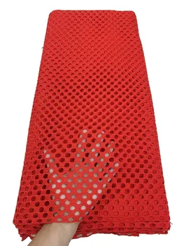 

NI.AI High Quality Red Water Soluble French Lace Embroidery African Cord Guipure French Lace Fabric For Nigerian Wedding NI3751