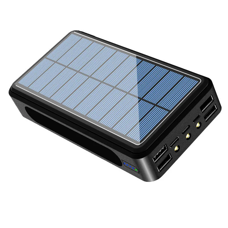 Solar Power Bank 80000mAh for Xiaomi IPhone Battery Panel with Camping Light 4USB External Battery Powerbank Fast Charger smart power bank