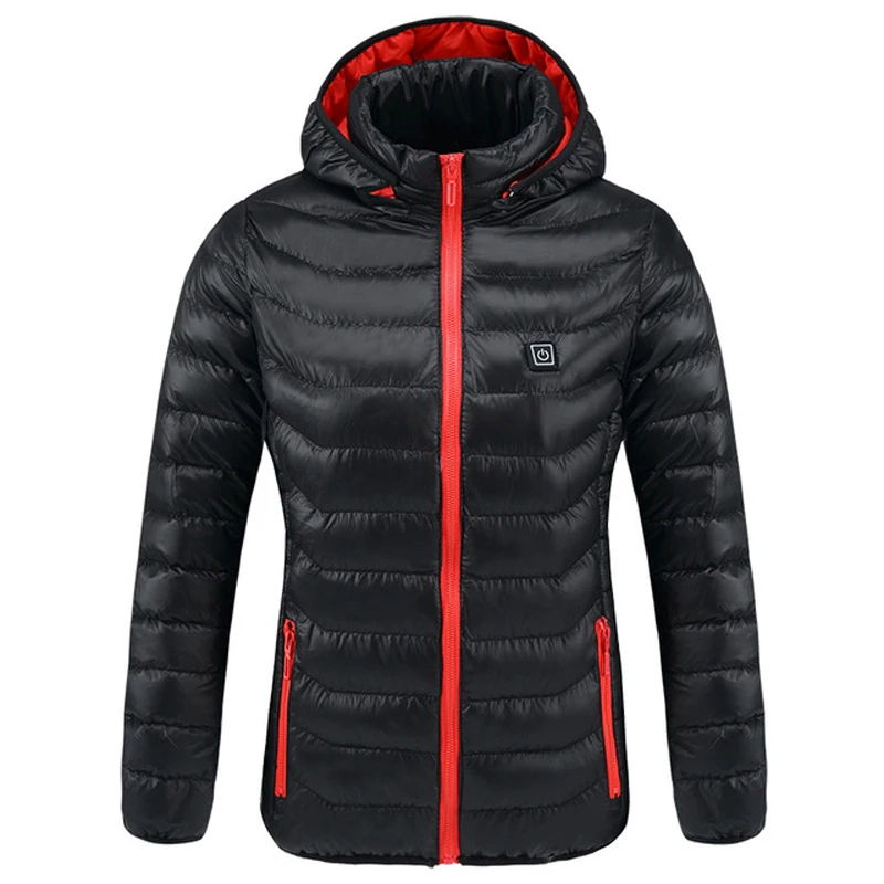 Kopen 2019 Mannen Winter Verwarmde Jas Outdoor Usb Infrarood Verwarming Capuchon Elektrische Thermische Kleding Jas Voor Wandelen Verwarmde Jas