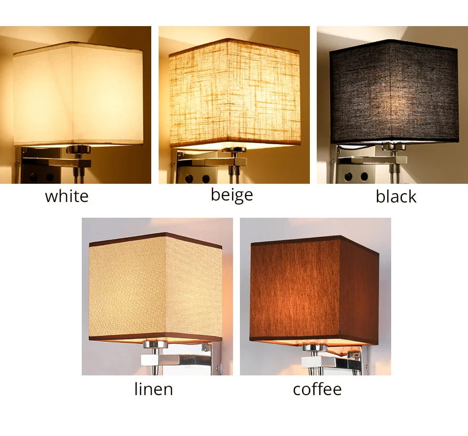 Wall Lamp Sconce Switch Stairs Light Luminaires Fixture E27 Bulb Bedroom Decor Bathroom Modern Bedside Lighting Wall Mounted (13)