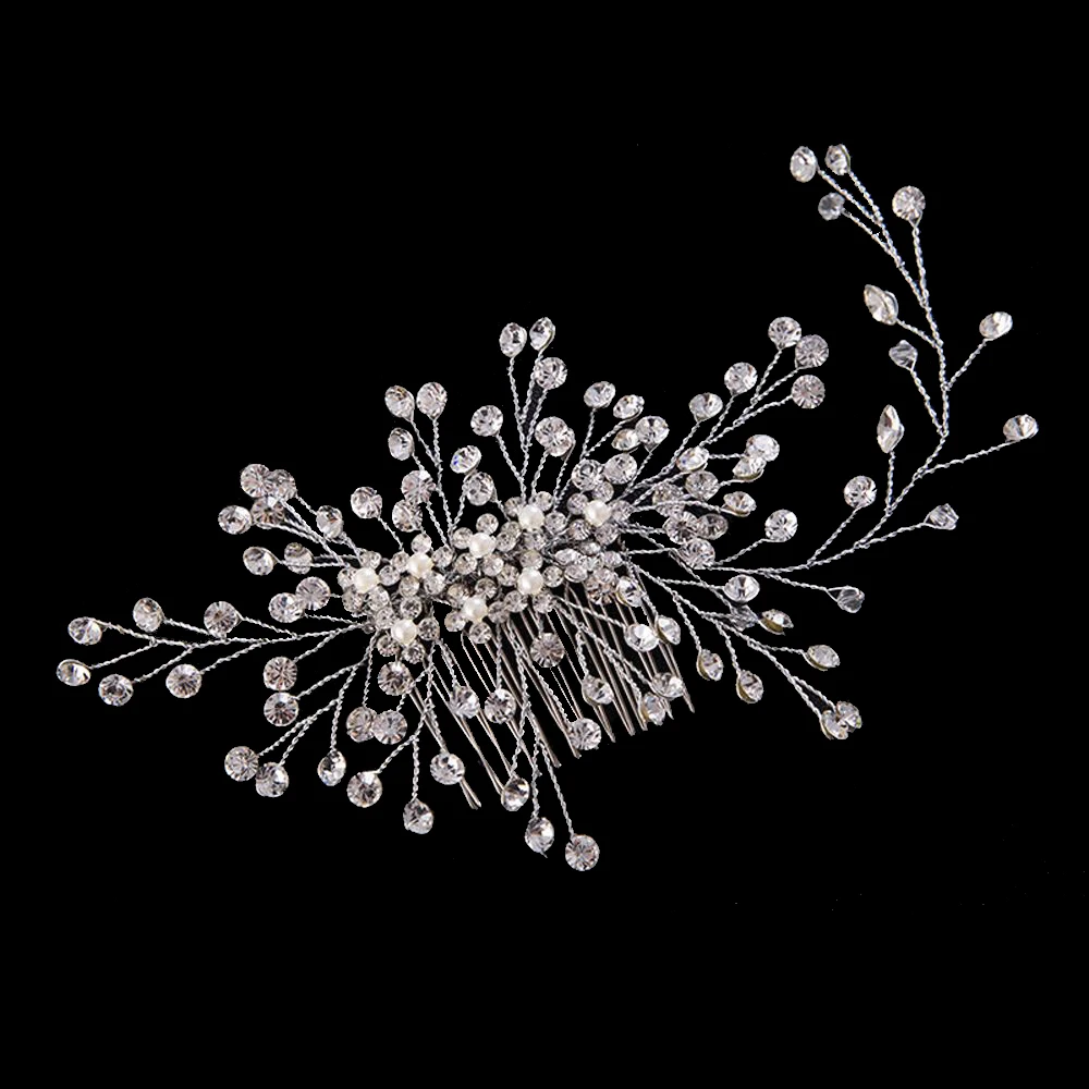 Микс стиль элегантный кристалл жемчуг цветок украшения для волос Свадебные аксессуары для волос расческа для волос свадебная тиара украшение для волос оптом - Цвет: 9