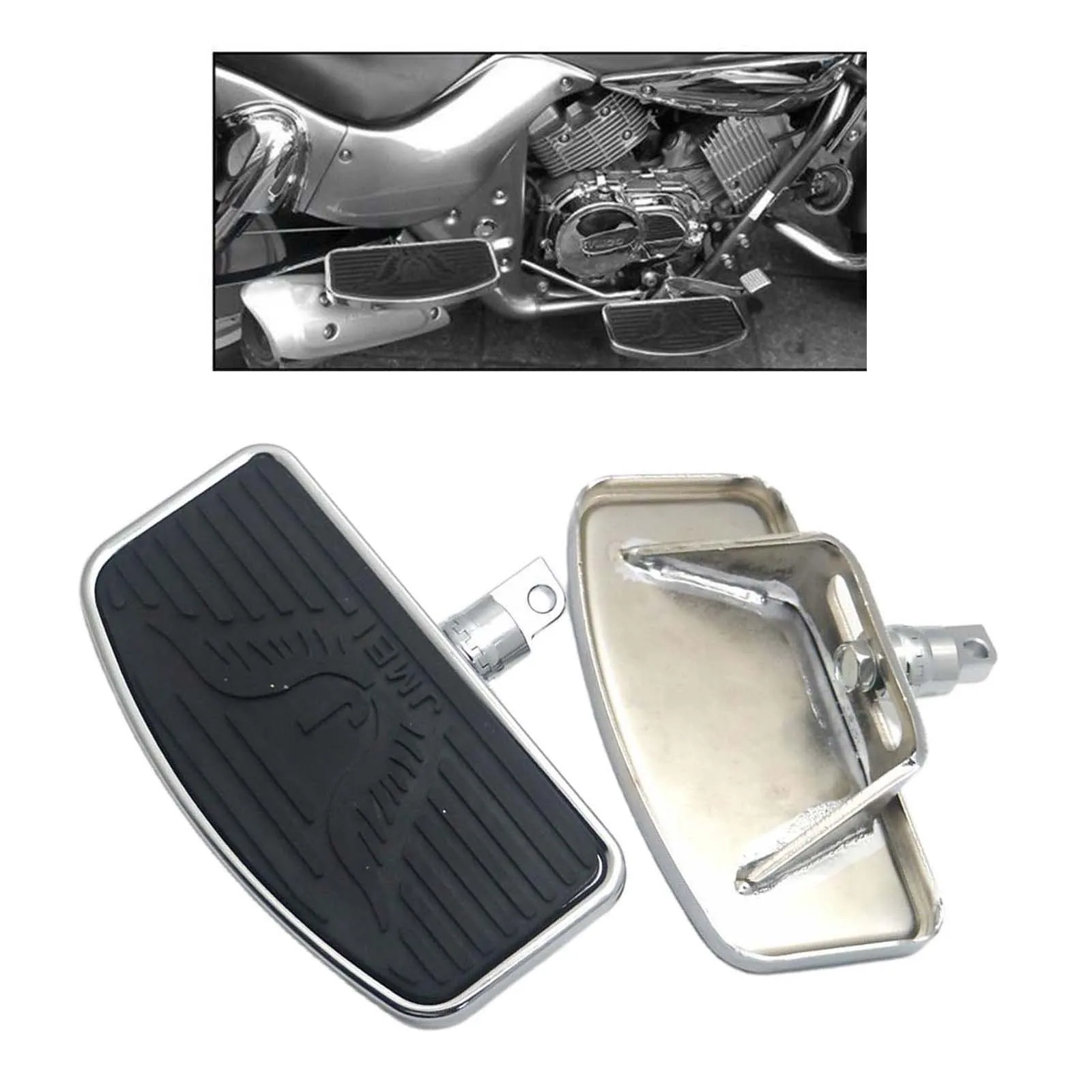 Motorcycle Adjustable Rear Passenger Floorboard Footboards Footrest For