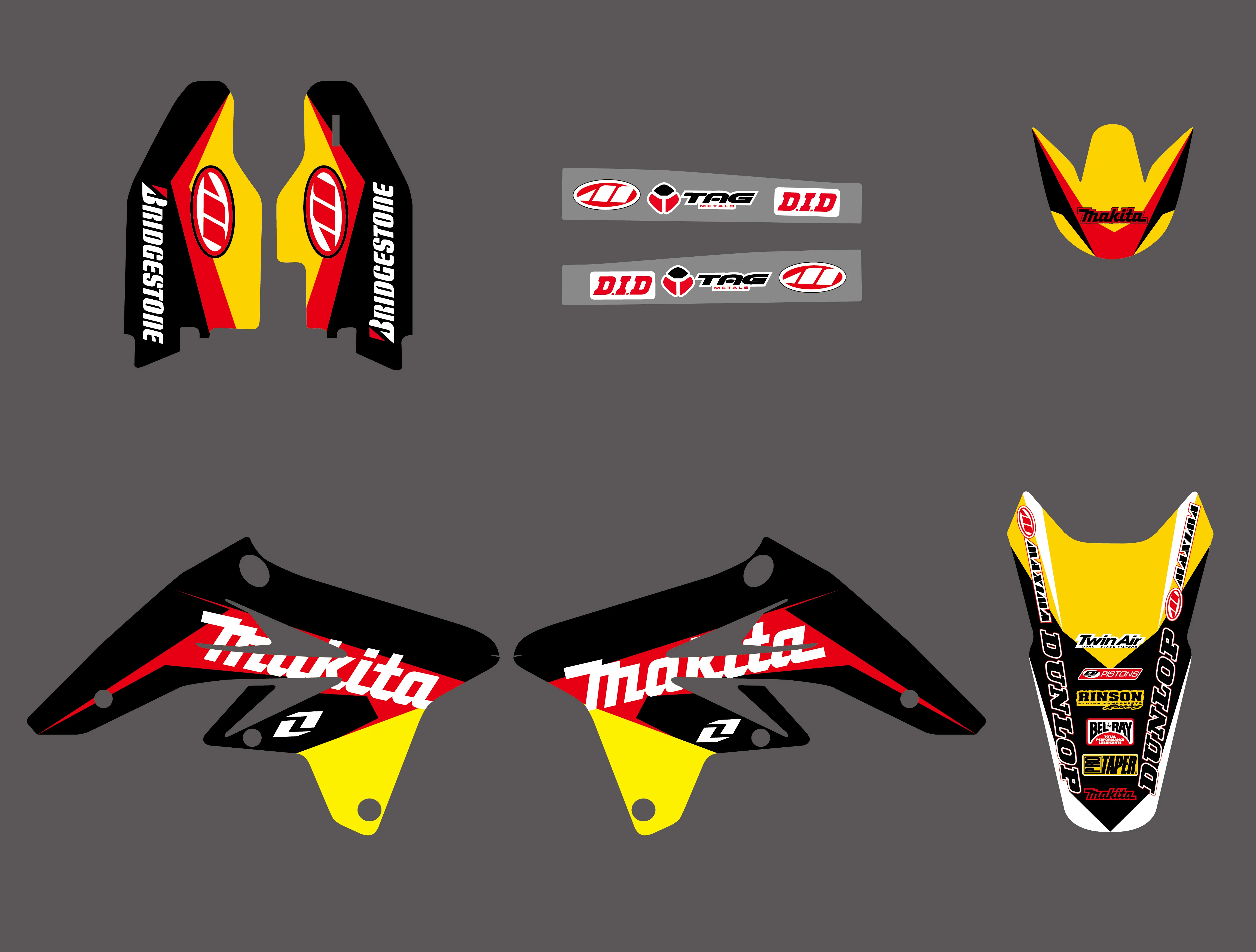 H2CNC графика и фон наклейки Наборы для SUZUKI RMZ250 RM Z250 2007 2008 2009 RMZ Z 250|sticker kit|team graphicsdecal kit
