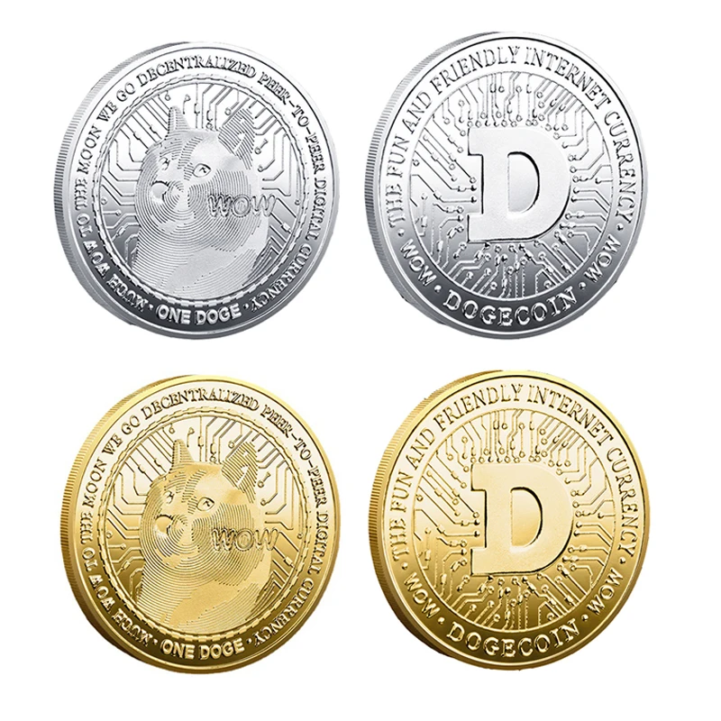 Funny Dogecoin Doge Commemorative Coins Collection Wow Dog Pattern Souvenir 1Pc