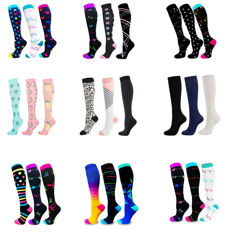 Compression Socks Men Women Best Graduated Athletic Breathable Nursing For Running Outdoor Hiking Flight Knee High Stockings