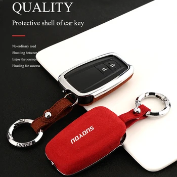 

Smart 2 3 Buttons Suede Leather Remote Car Key Case Cover For Toyota CHR Camry Prius Prado 2016 - 2018 Aygo RAV4 Corolla 2018